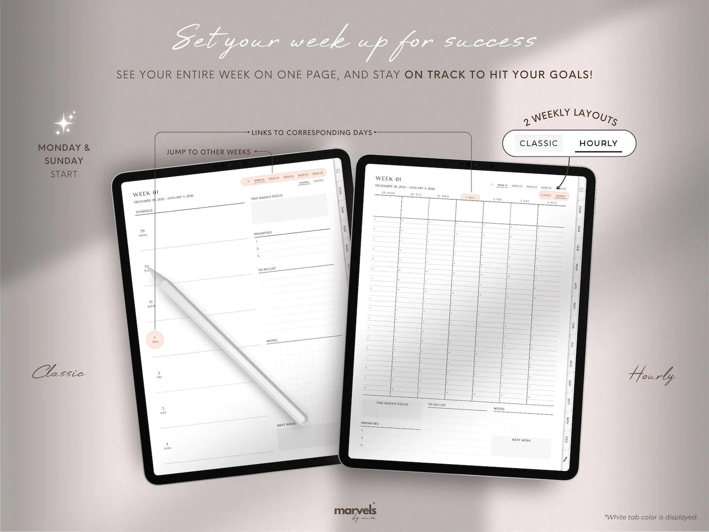 Simple Digital Planner | 2026 Planner | Minimalist Planner Daily Planner Weekly Planner Monthly Planner iPad Planner Good Notes Planner
